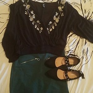Black flowy Floral top